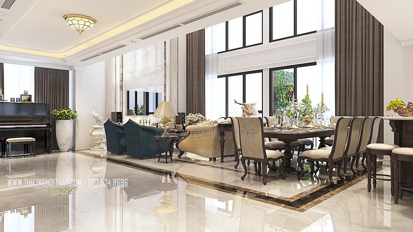 Thiết kế nội thất phòng khách căn hộ Duplex Hapulico Thanh Xuân Hà Nội